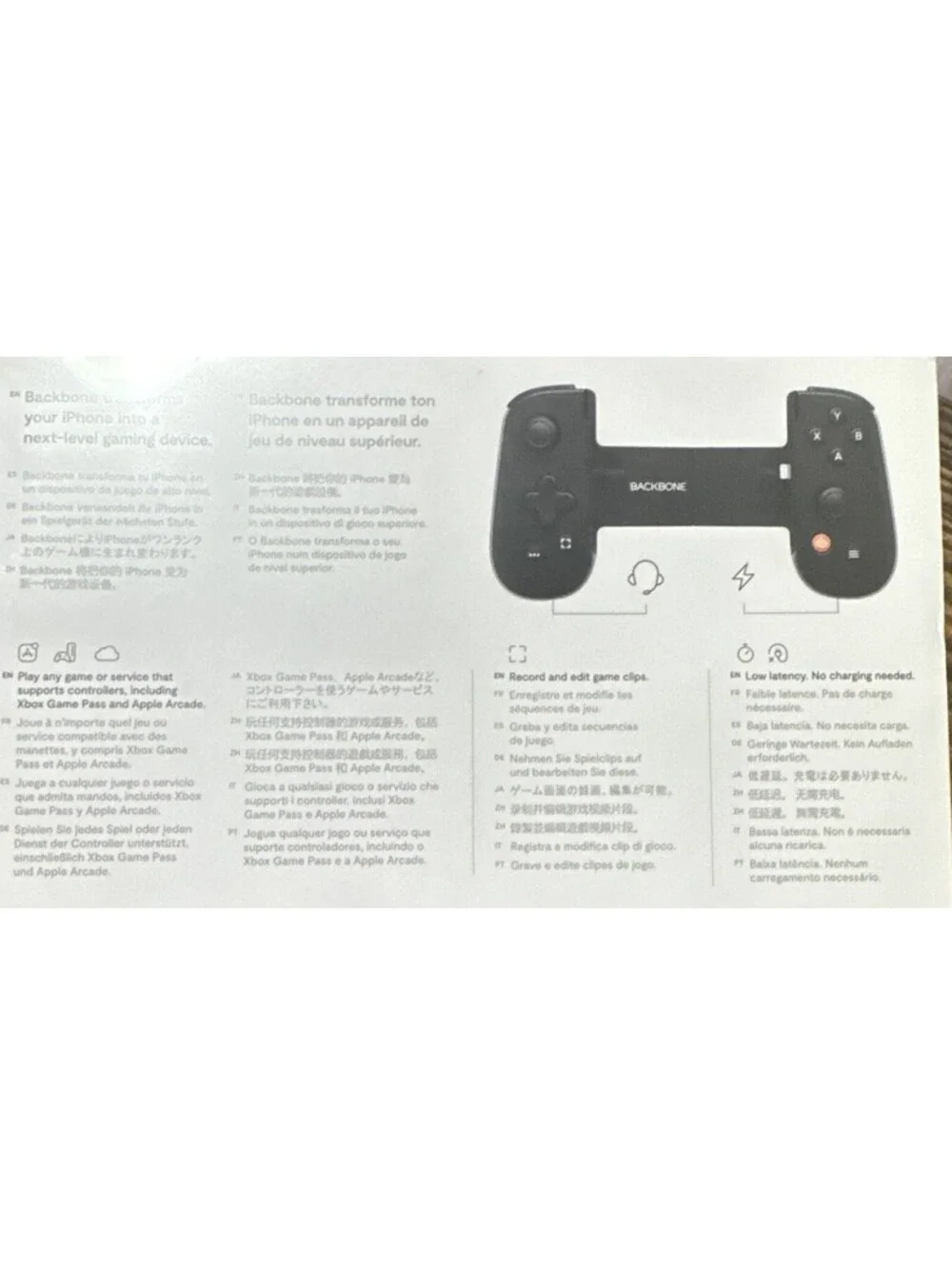 Backbone One Mobile Controller for iPhone Black Wired Clip Recording BB-02-B-R